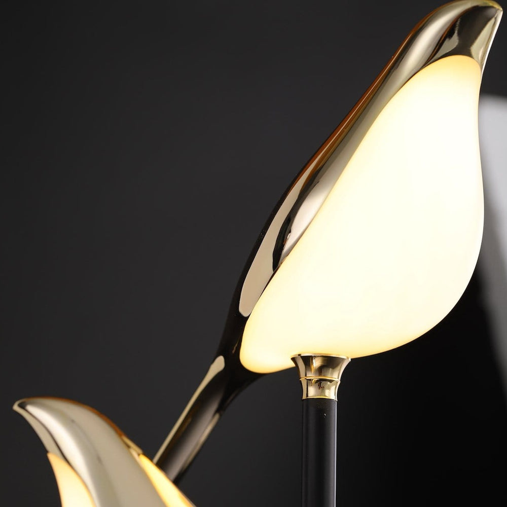 LED Table Lamp — Gold Bird Detail, Modern Design