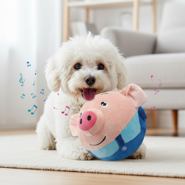 Giocattolo di peluche per cani BounceBuddy con movimento — gioco con movimento reattivo