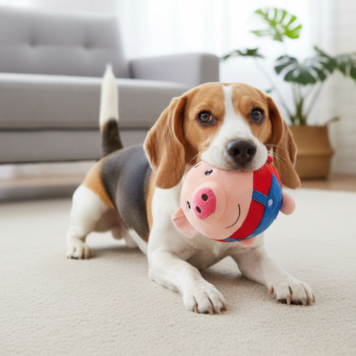 Giocattolo di peluche per cani BounceBuddy con movimento — gioco con movimento reattivo