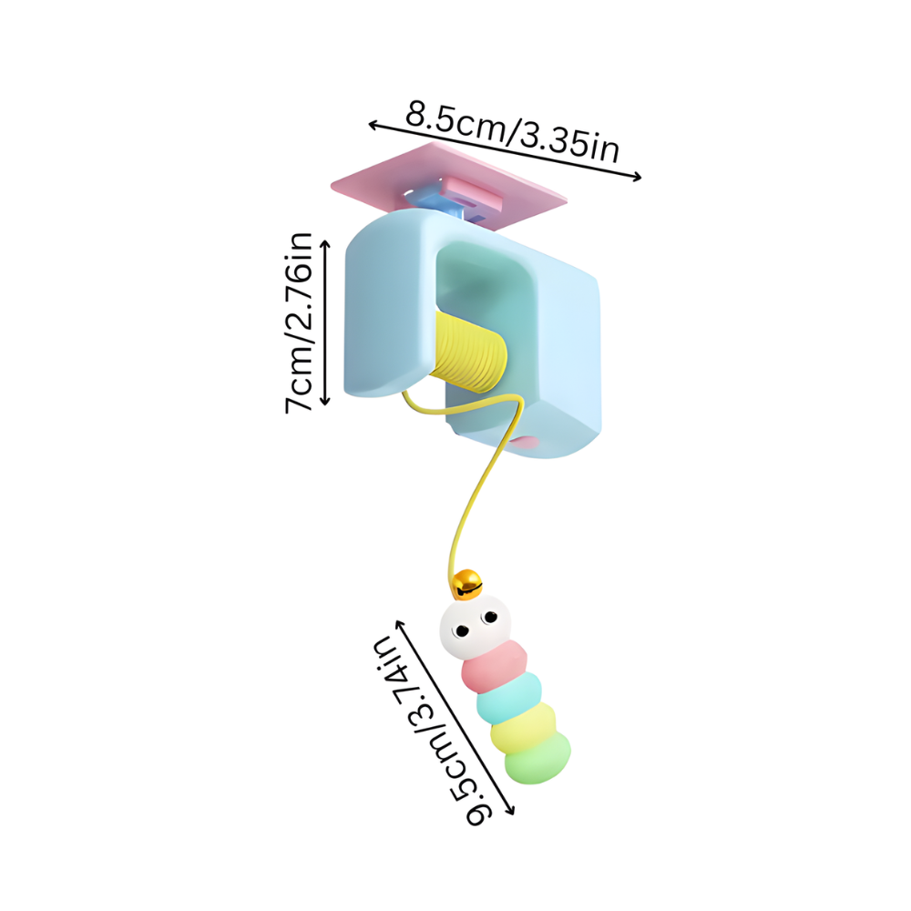 Brinquedo teaser BounceLatch para gatos, montado na parede — Brincadeira suspensa com corda