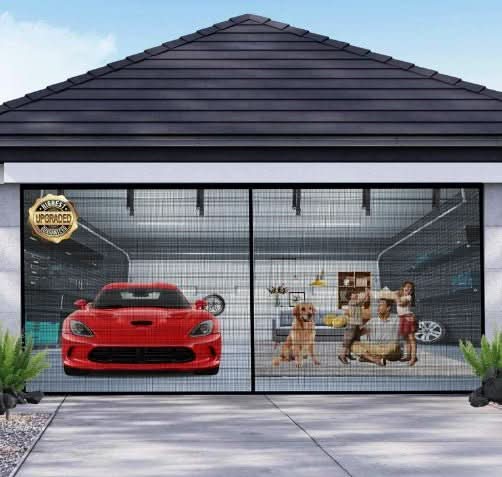 BreezeGuard Vision Magnetic Garage Screen For Fresh Air Insectless Comfort
