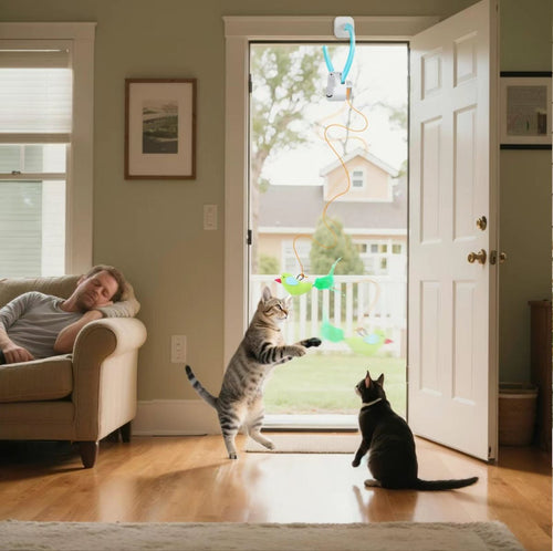 AeroPaws Flying Bird Toy For Cats With Realistic Fluttering Feathers