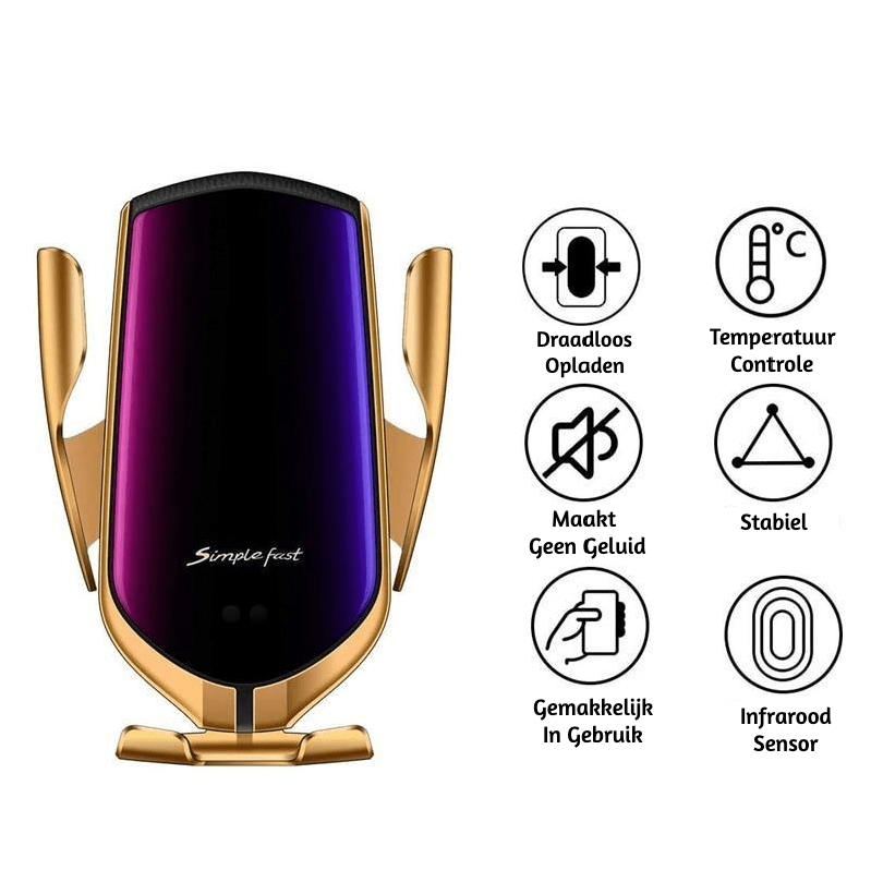 AeroGrip One Hand Wireless Car Mount With Auto Clamping and Qi Charging, 360 Rotation