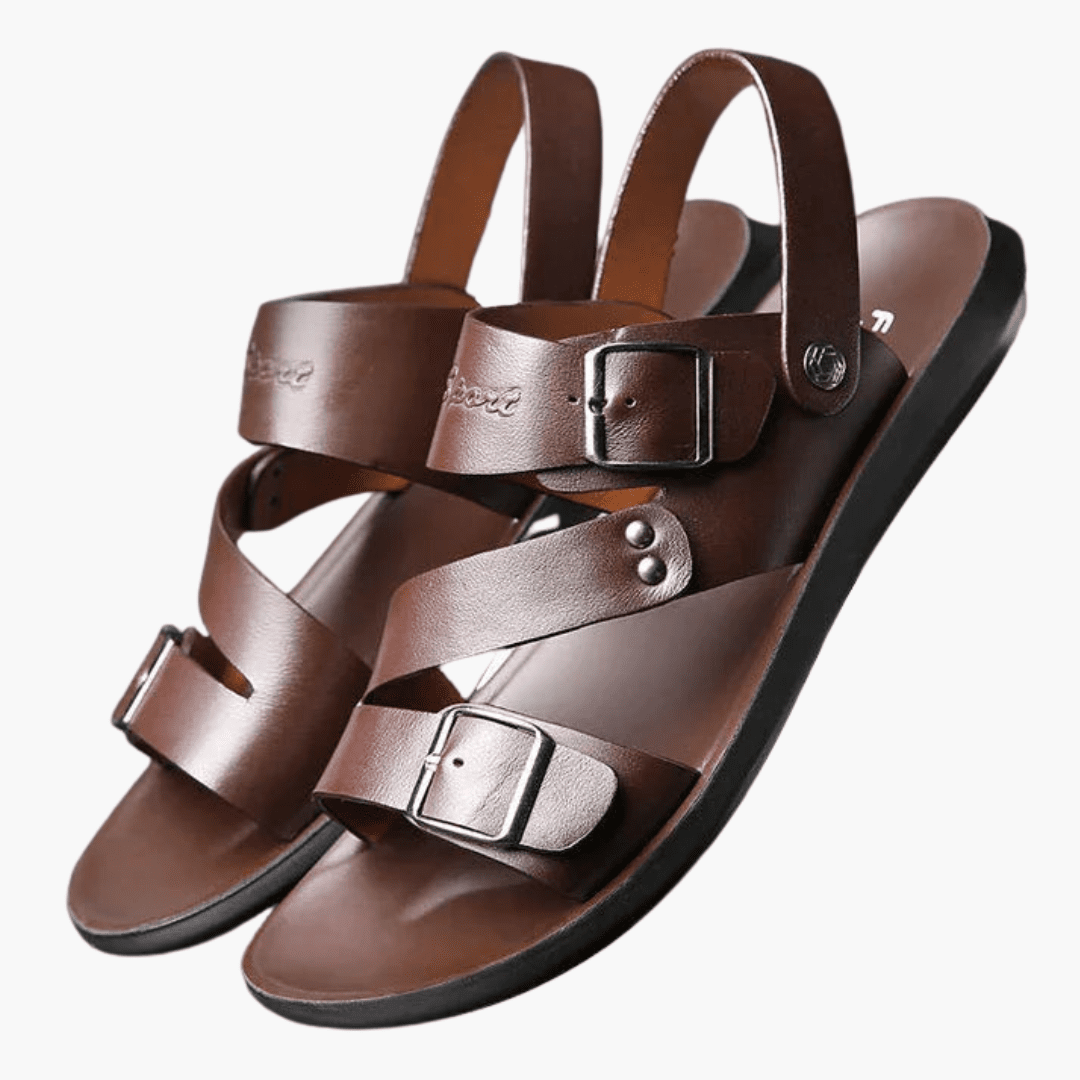 AeroFit Adjustable Men's Sandals With Crossed Straps And Ergonomic Support