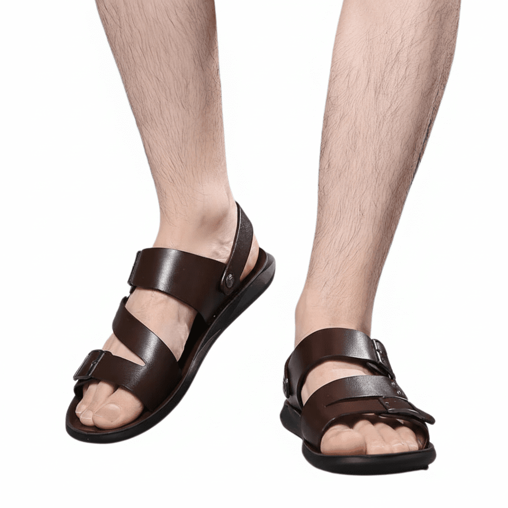 AeroFit Adjustable Men's Sandals With Crossed Straps And Ergonomic Support