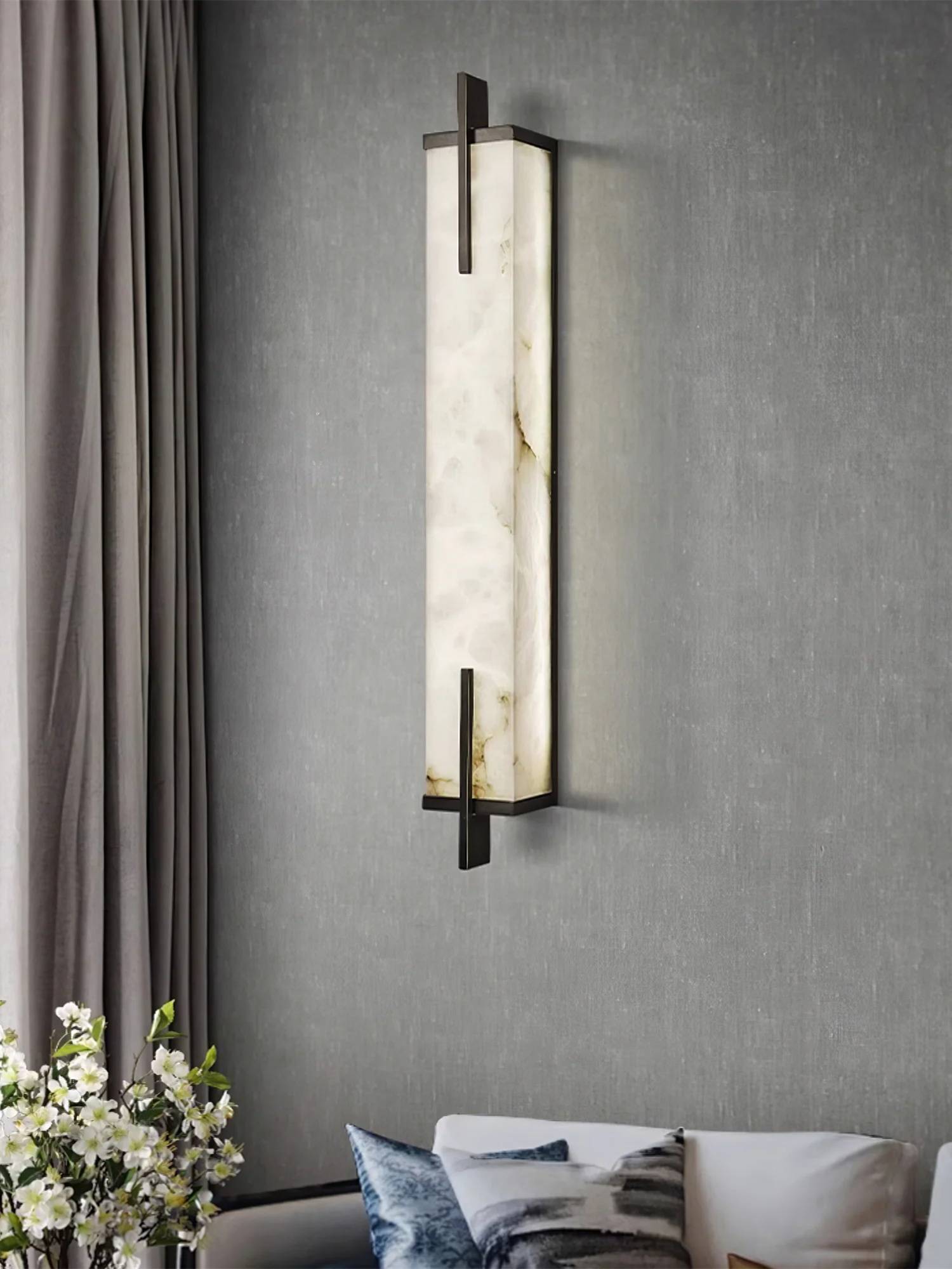 Rectangle Alabaster Wall Sconce | Esilora