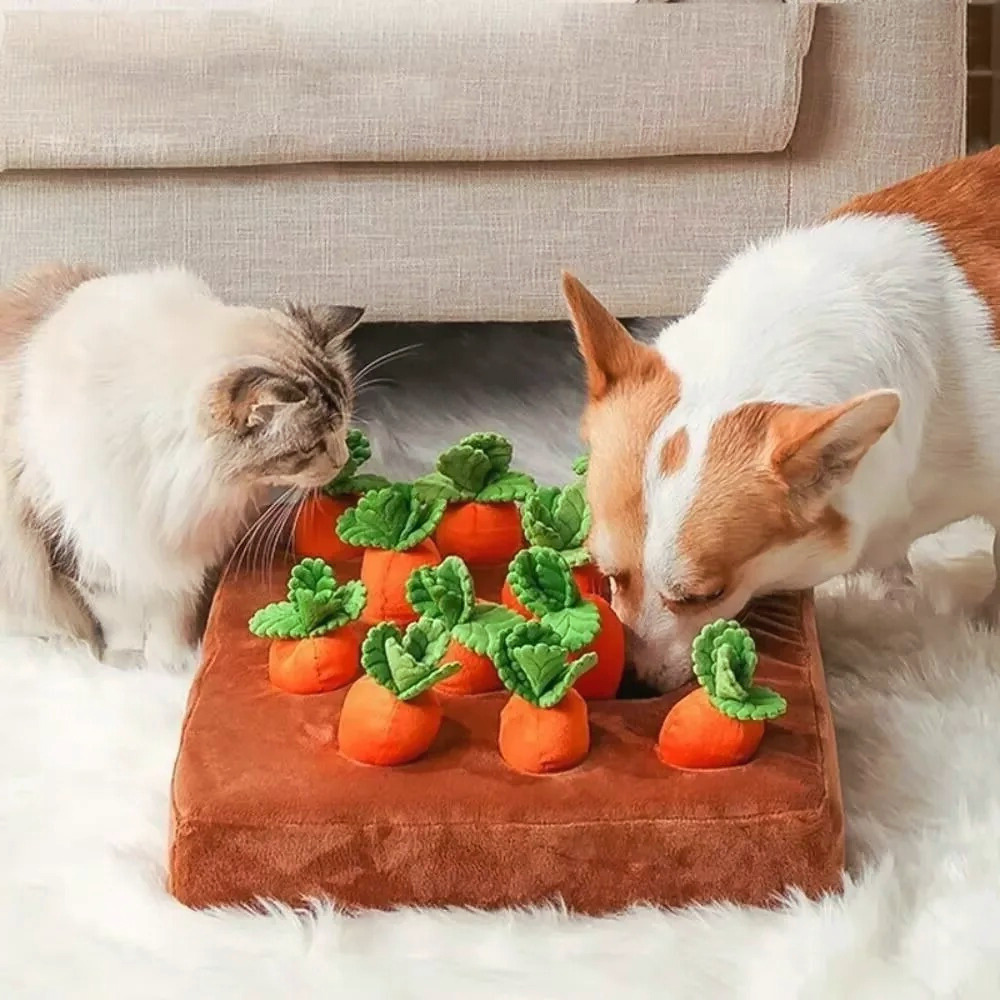 CarrotGarden Interactive Dog Snuffle Toy — Treat-Hiding Pockets