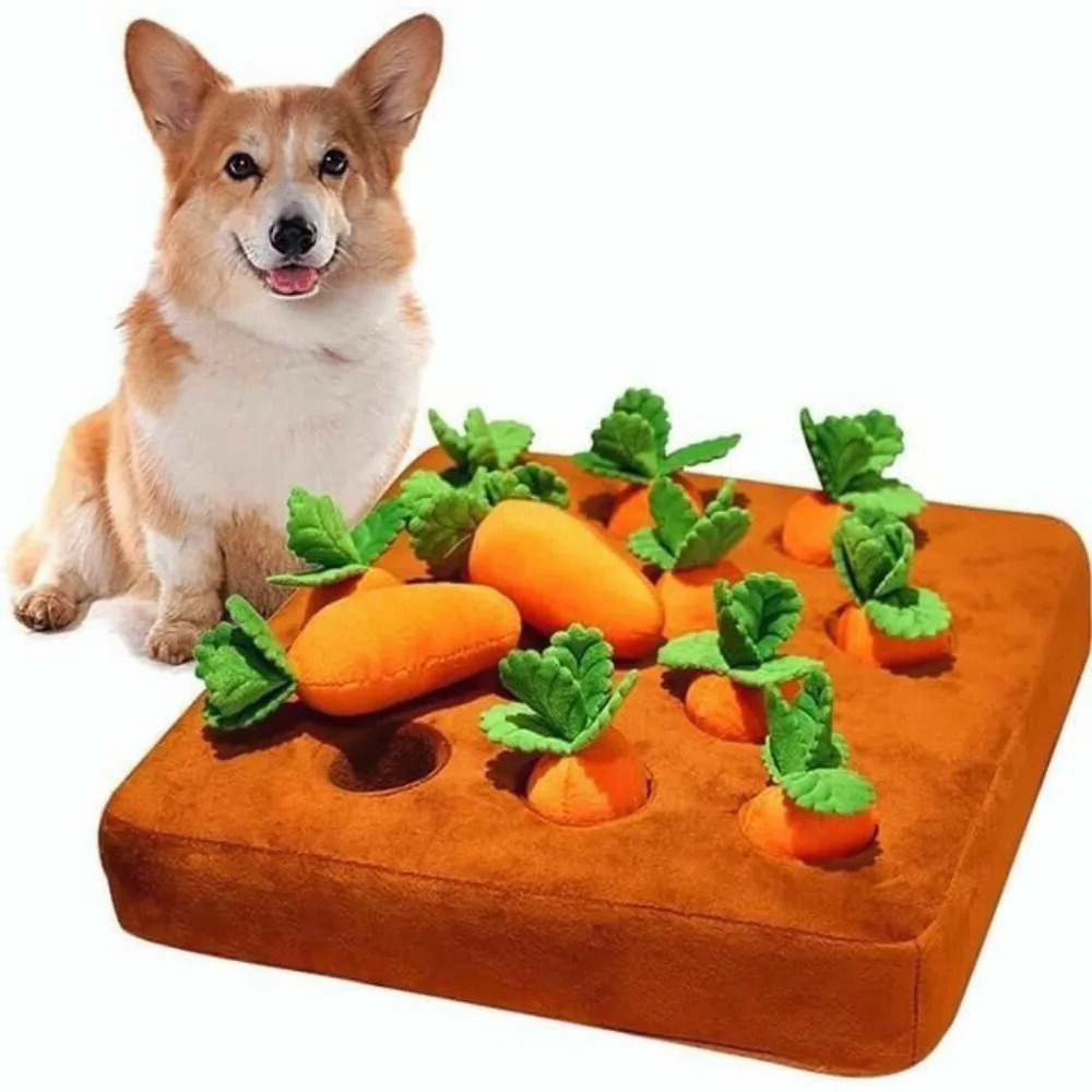 CarrotGarden Interactive Dog Snuffle Toy — Treat-Hiding Pockets