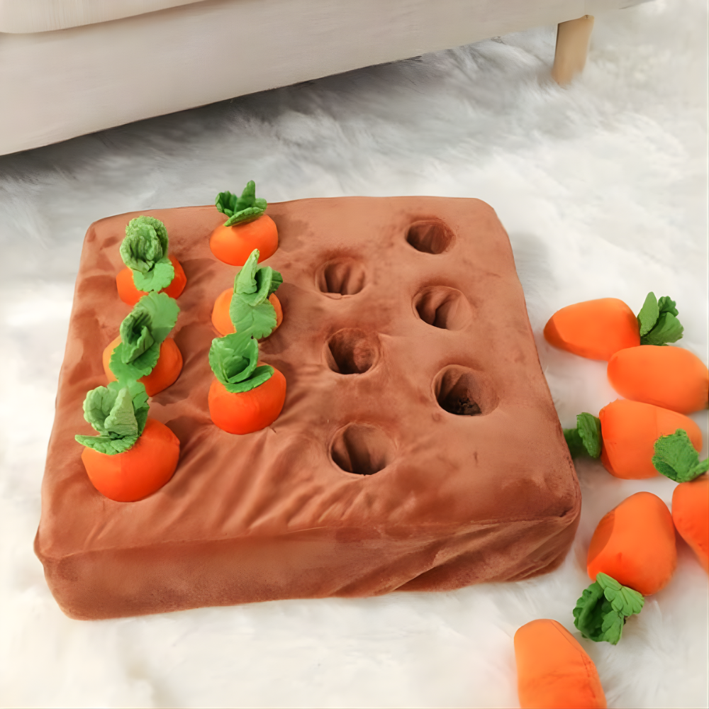 CarrotGarden Interactive Dog Snuffle Toy — Treat-Hiding Pockets