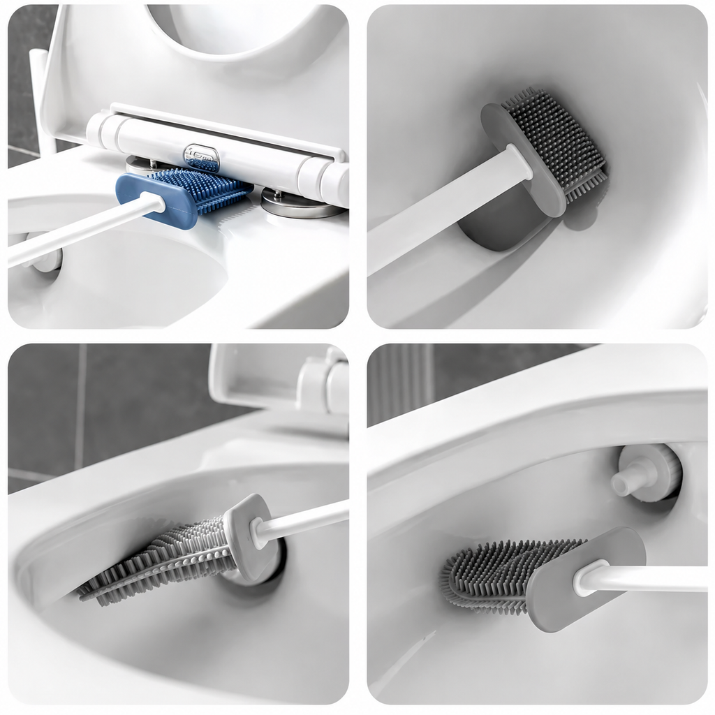Silikone-toiletbørste med vægholder – Esilora