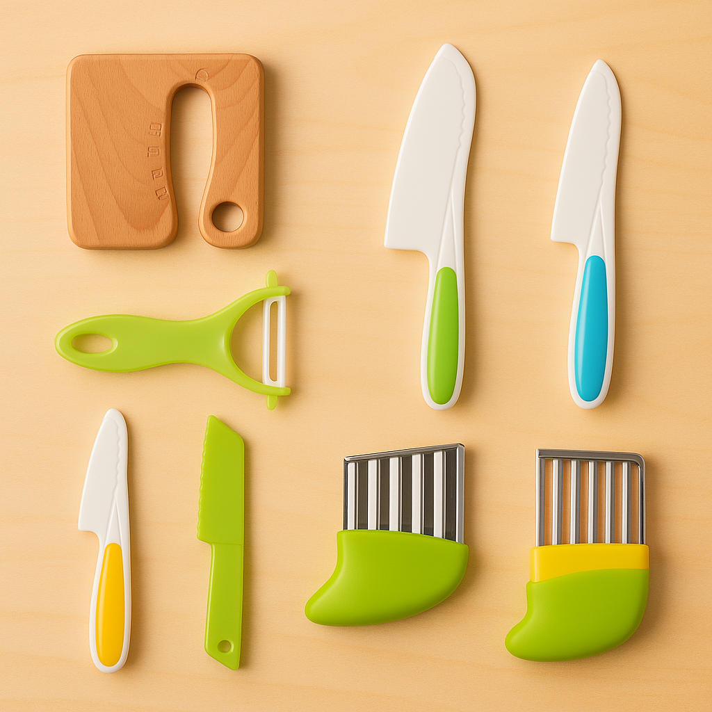 Set de ustensile de bucătărie pentru copii, fără BPA — instrumente de învățare cu mâner ergonomic