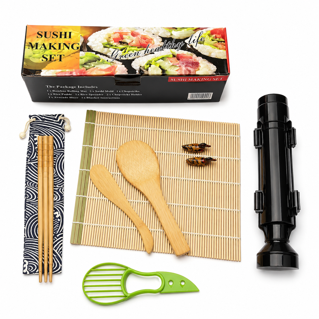 Sushisæt med bambusrullemåtte - Esilora