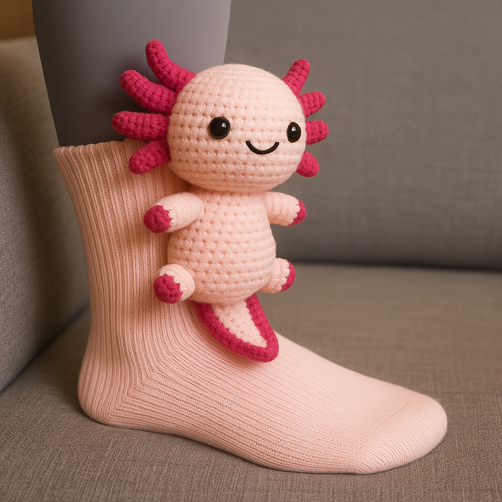 Unisex-varme hussokker i mikrofiber — Bløde, skridsikre, med 3D-dyremotiv
