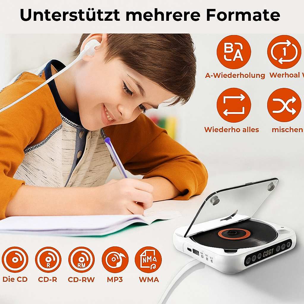 Bærbar CD-afspiller med Bluetooth – Sound Wonder Go - Esilora