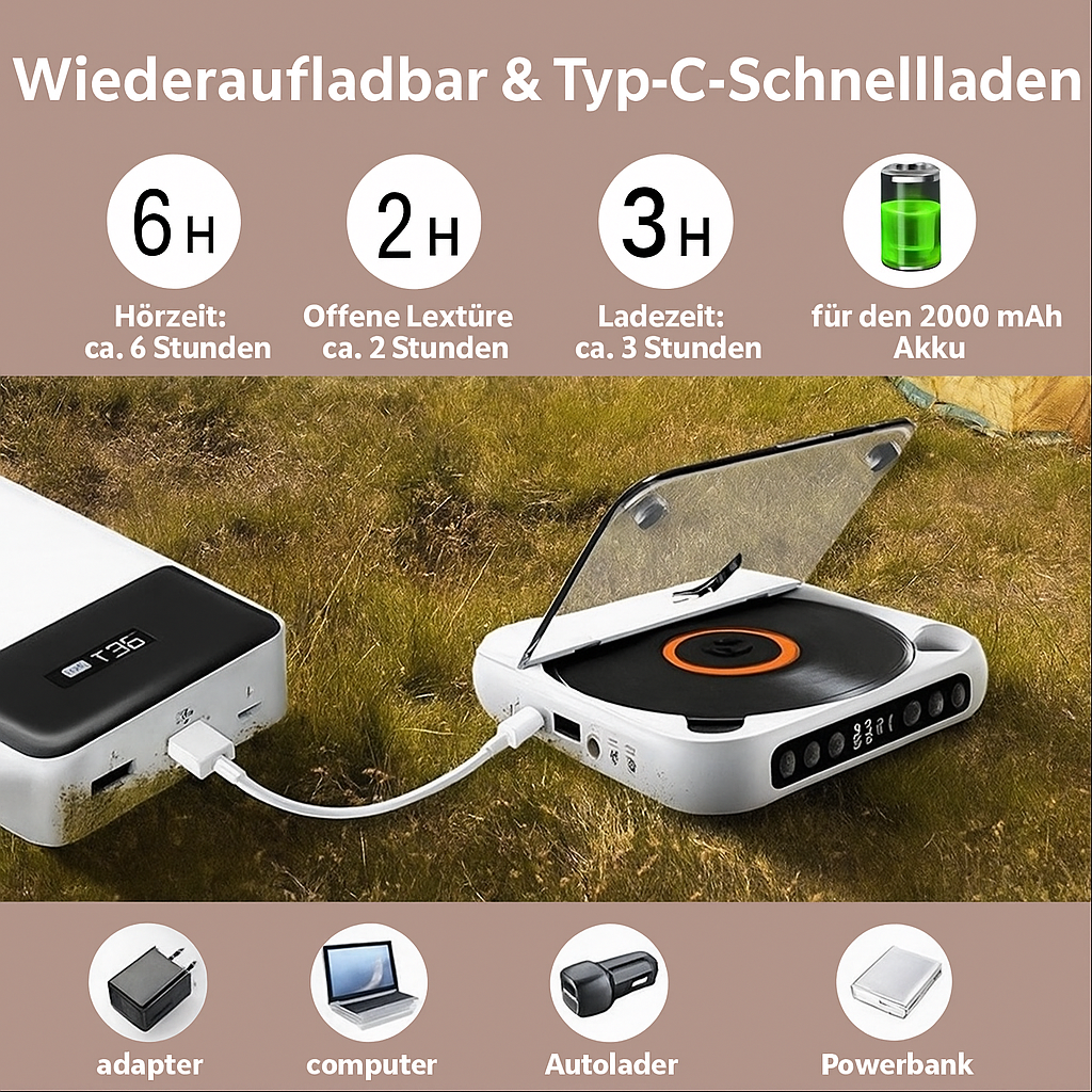 Bærbar CD-afspiller med Bluetooth – Sound Wonder Go - Esilora