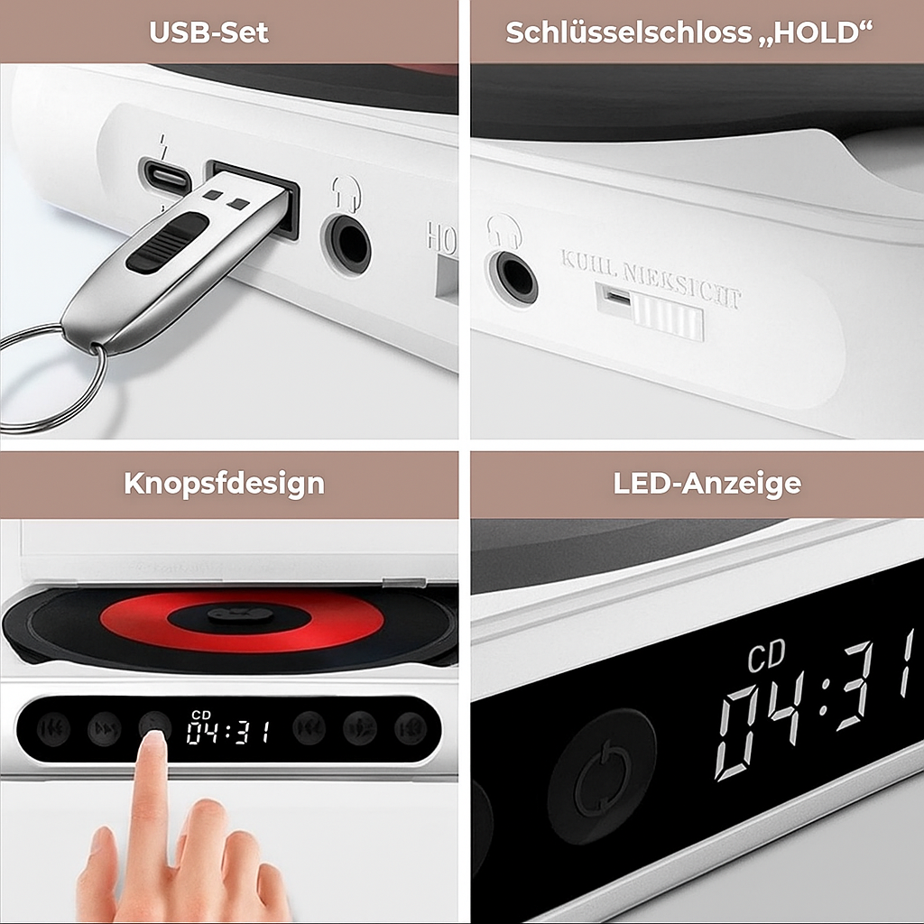 Bærbar CD-afspiller med Bluetooth – Sound Wonder Go - Esilora