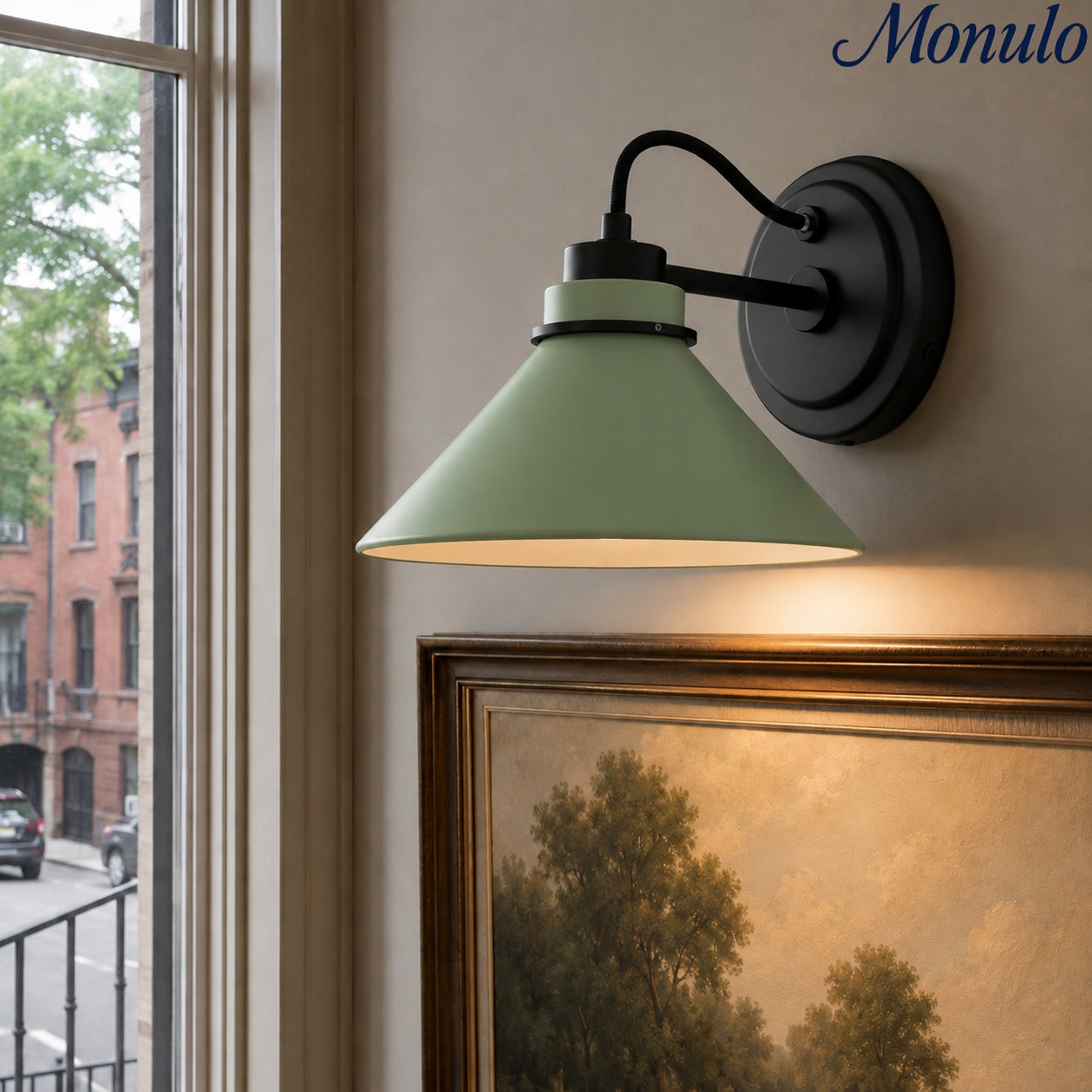 Aurenza Curved Arm Globe Wall Sconce – Modern Industrial Wall Lamp for Bathroom, Bedroom, and Hallway | Esilora