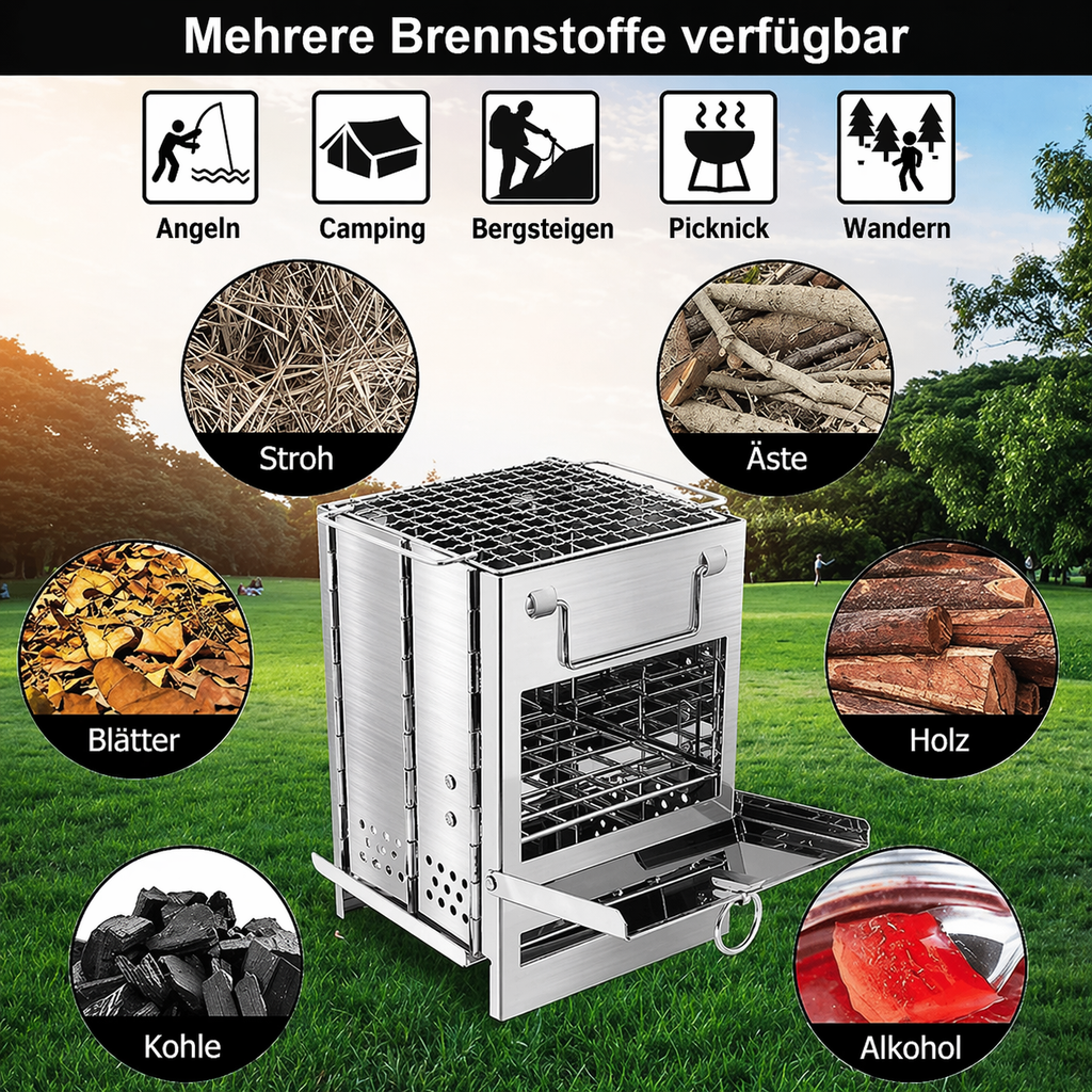 Portable Folding BBQ Grill for Camping - Esilora