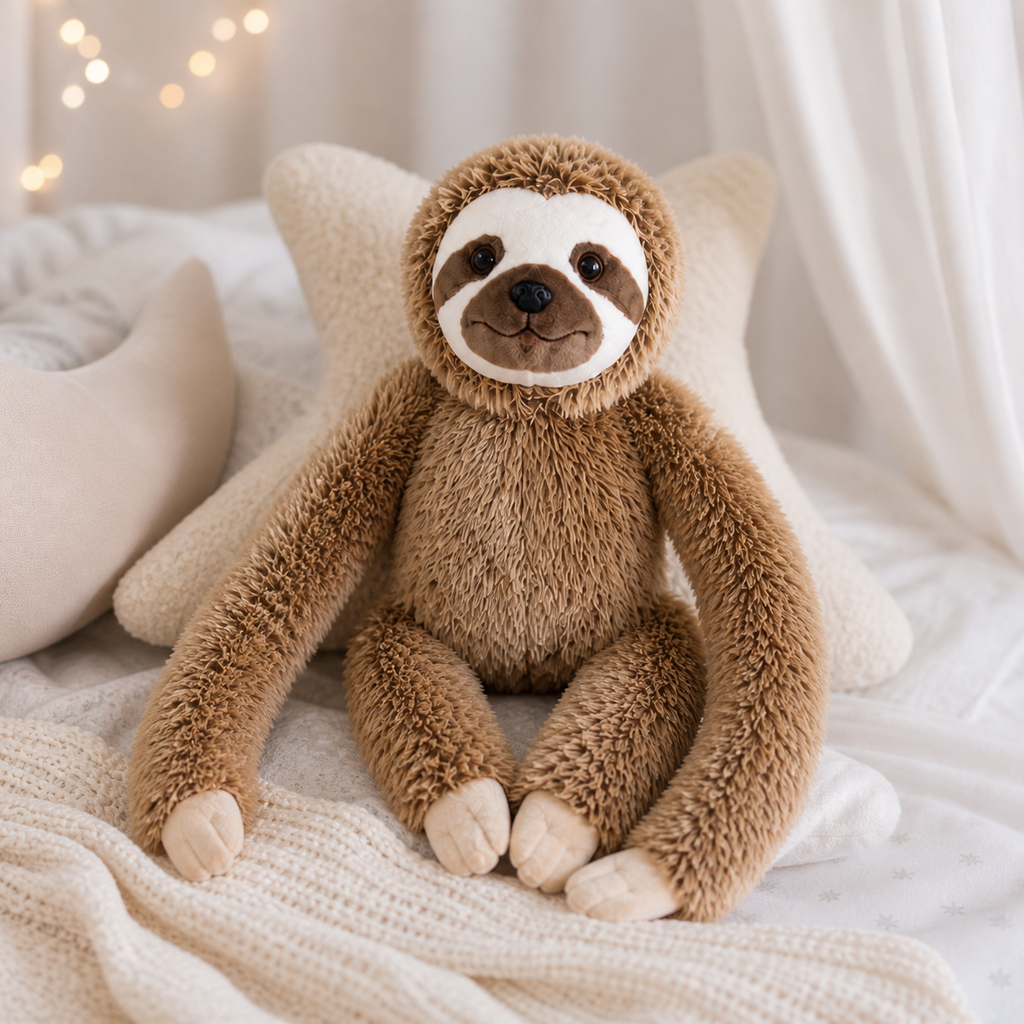 Sloth Plush Toy with Velcro Fasteners - Esilora