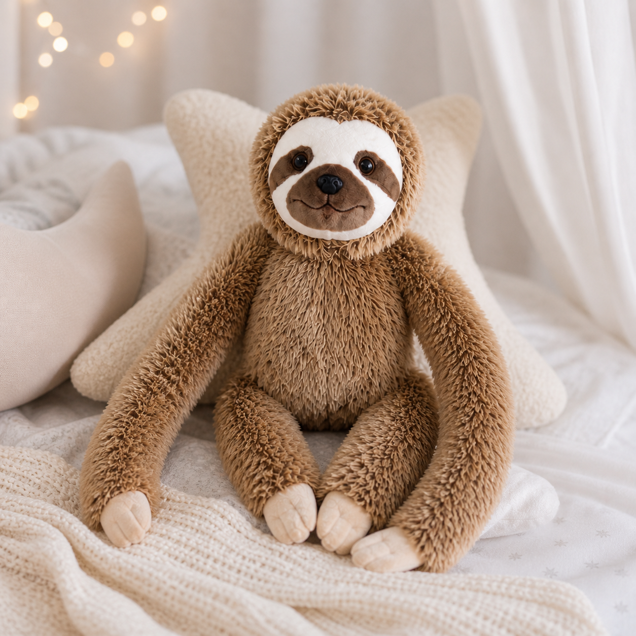 Sloth Plush Toy with Velcro Fasteners - Esilora