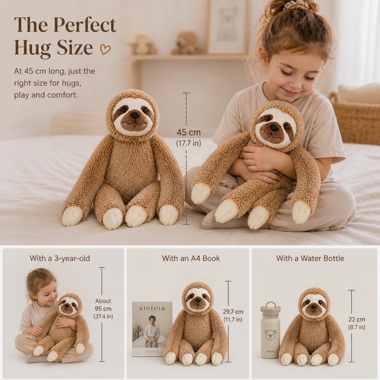 Sloth Plush Toy with Velcro Fasteners - Esilora