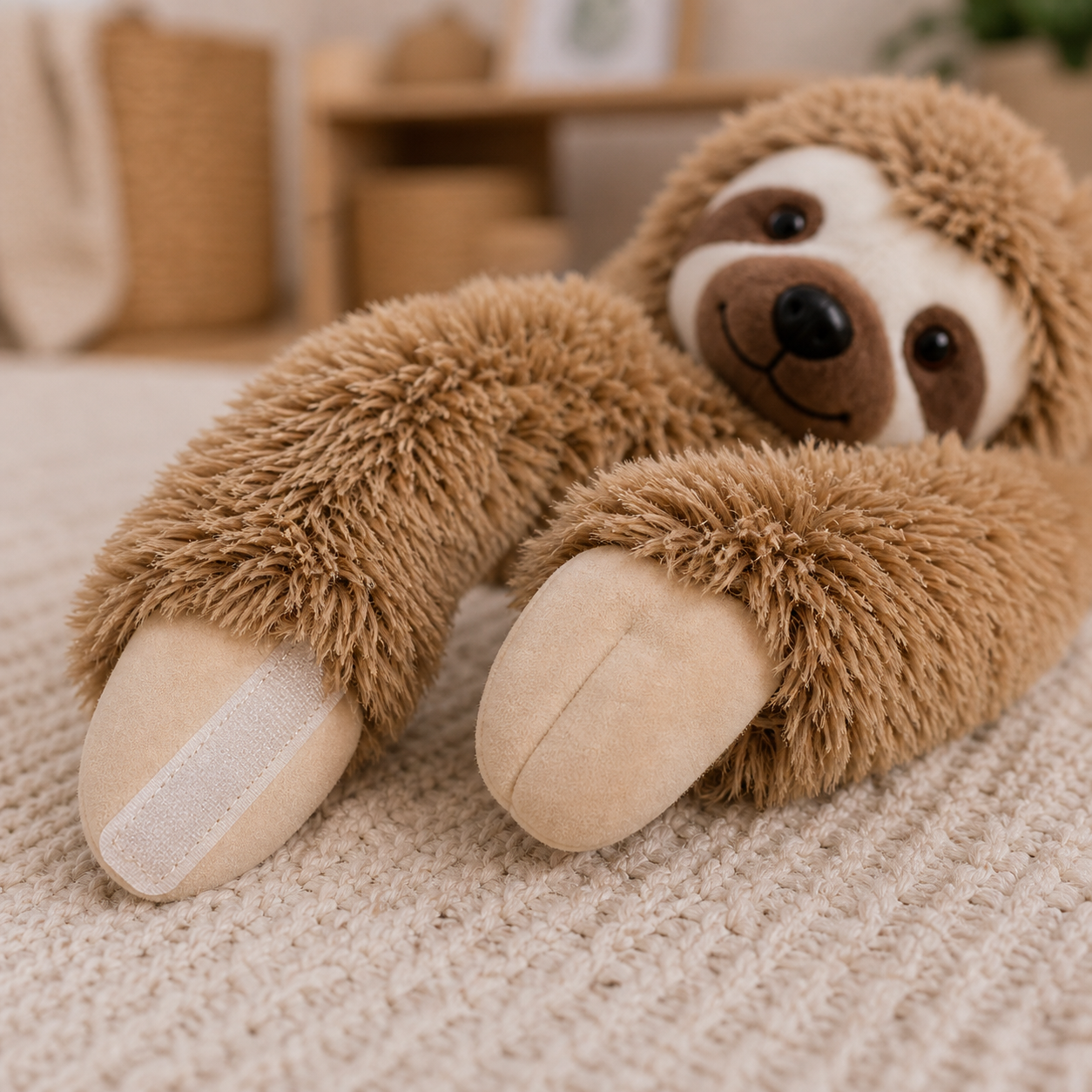 Sloth Plush Toy with Velcro Fasteners - Esilora