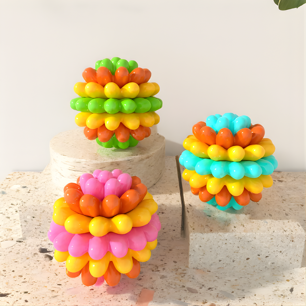 ChewBloom Textured Rubber Dog Ball — Interactive Chew Toy