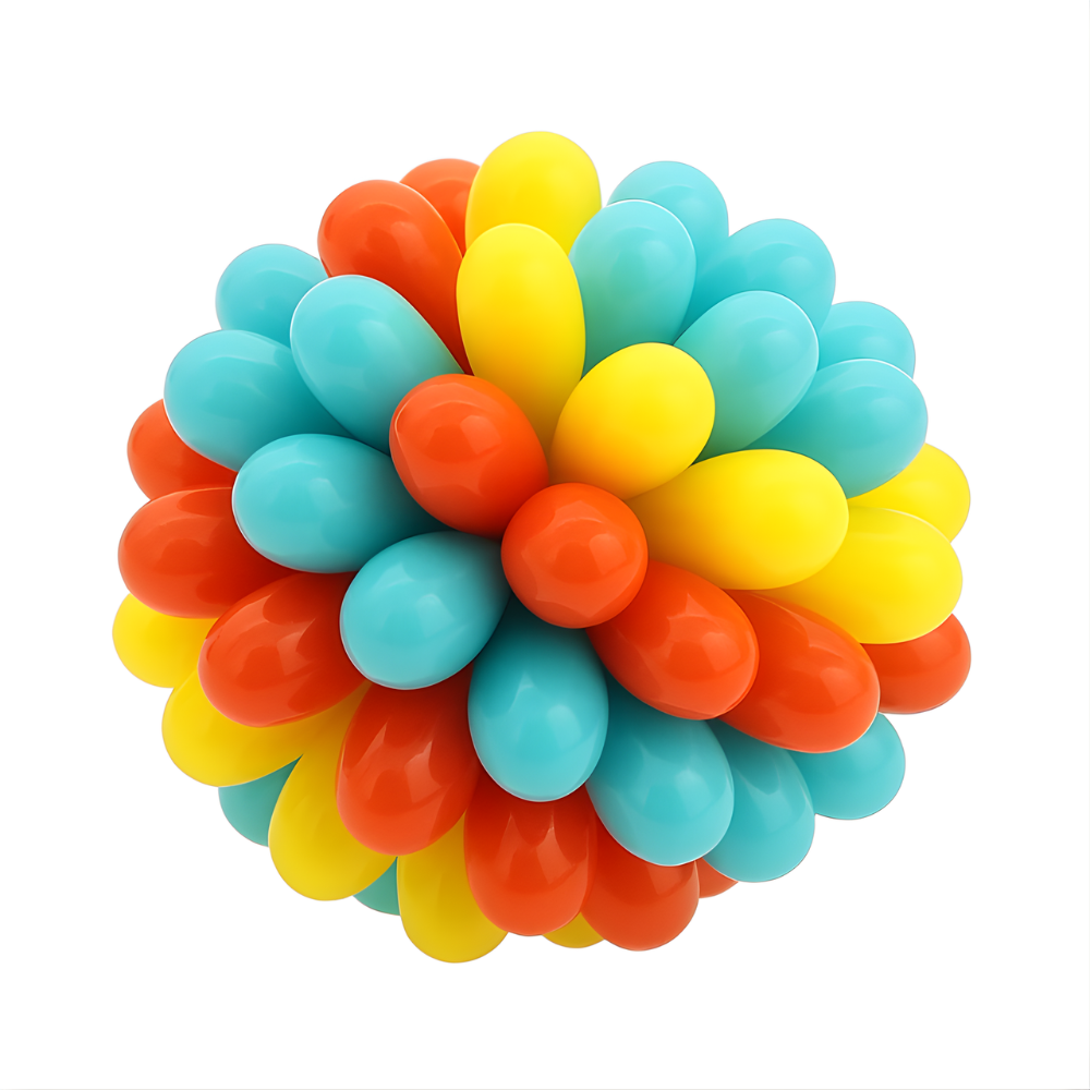 ChewBloom Textured Rubber Dog Ball — Interactive Chew Toy