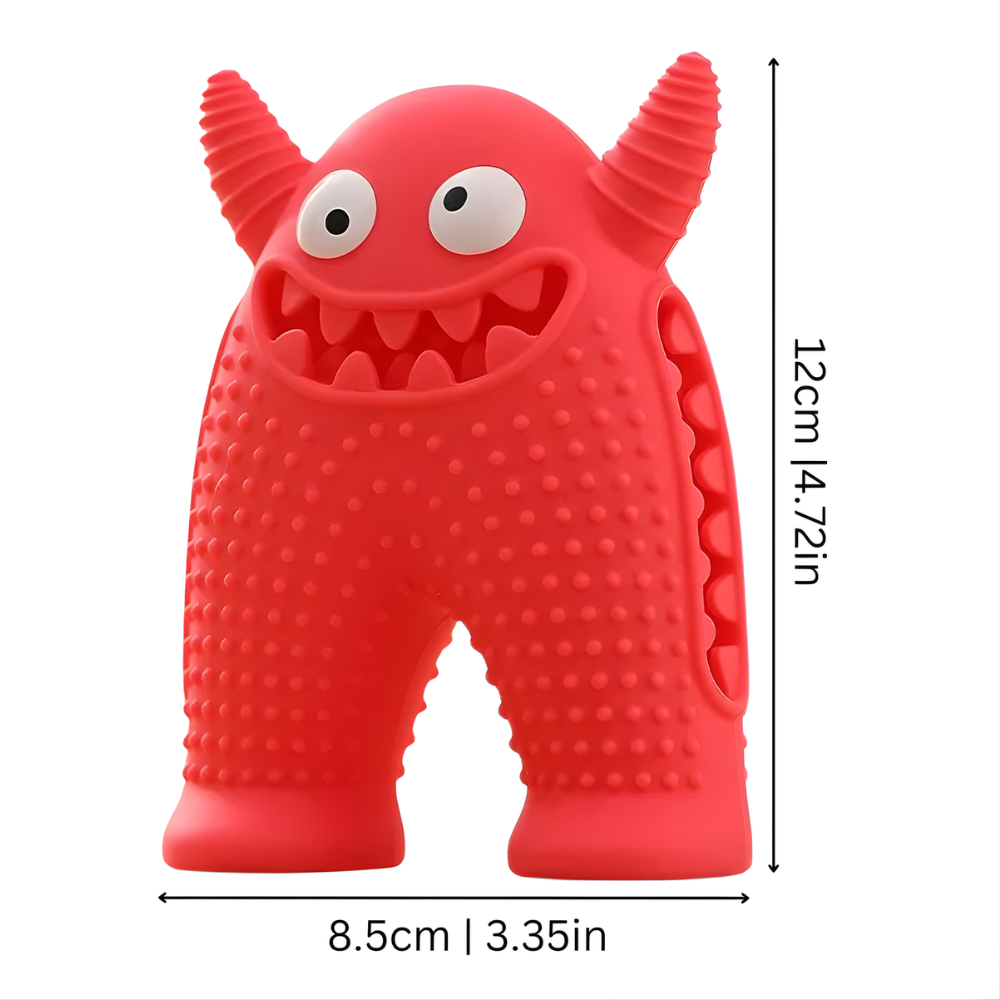 Juguetes mordedores duraderos con forma de monstruo para perros ChewTitan, paquete de 2