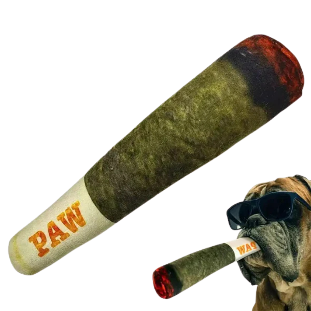 CigarPlay plyslegetøj med piv til hunde — Blødt, kompakt design