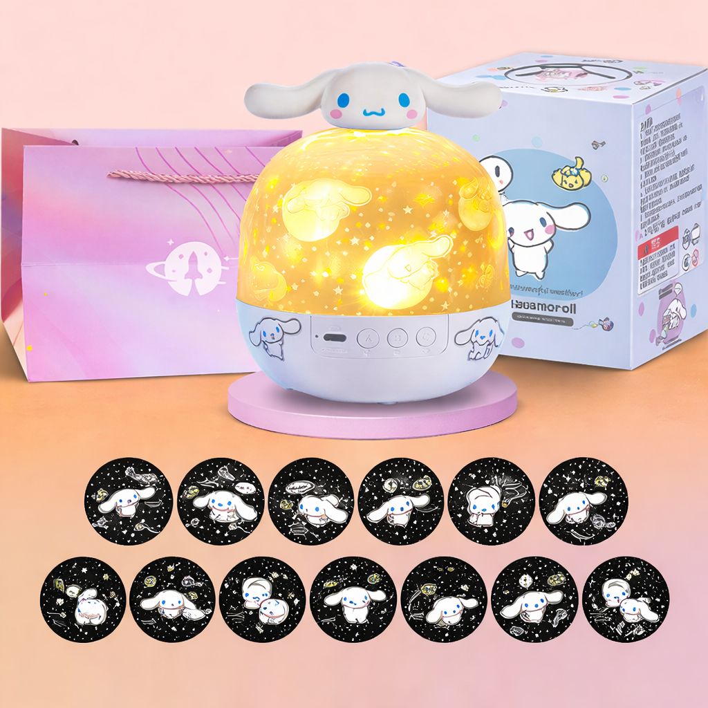 Lampă-proiector LED pentru lampă de veghe - compactă, cu modele schimbătoare și sunet relaxant