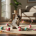 Gioco a palla con piume in sisal naturale per gatti ClawBounce — Da graffiare e inseguire