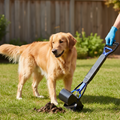 Paletta pieghevole raccogli escrementi per cani CleanStride, utilizzabile con una mano — Manico allungato