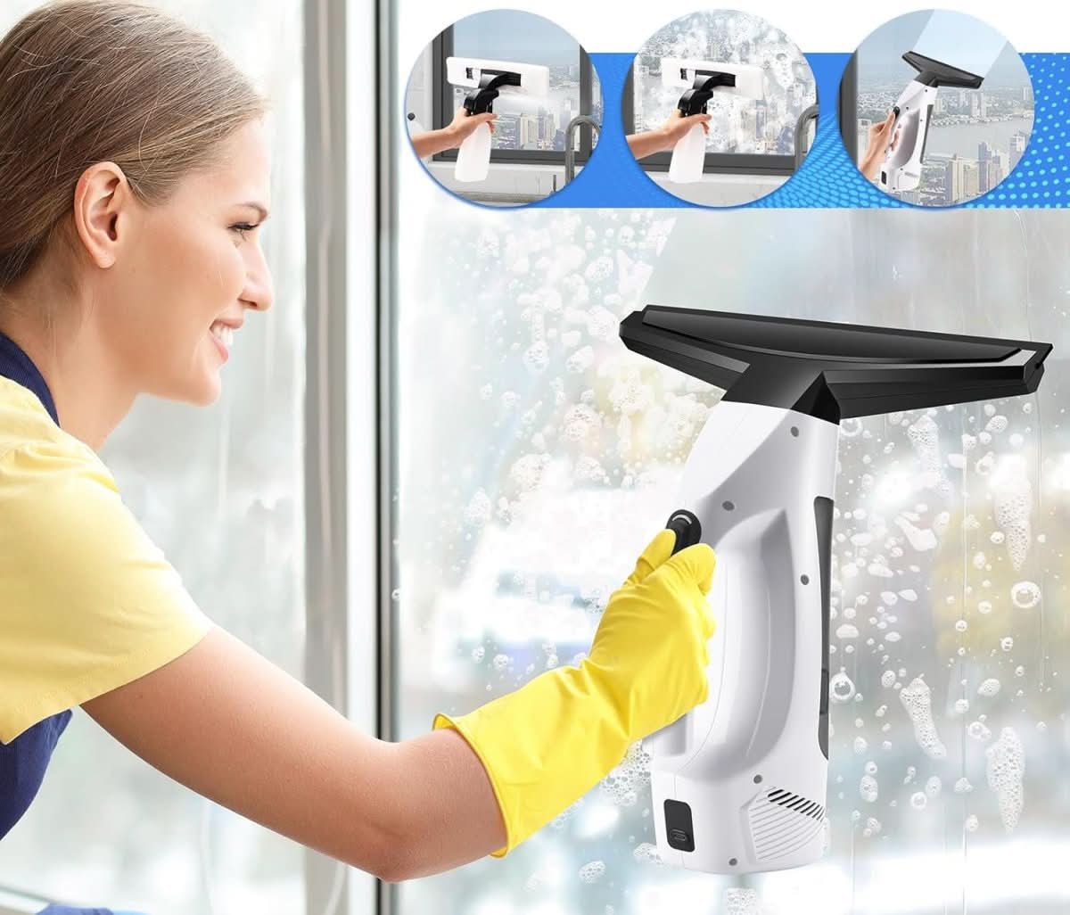 ClearVista kabelloser Fenstersauger für streifenfreie Fenster – für Hausbesitzer