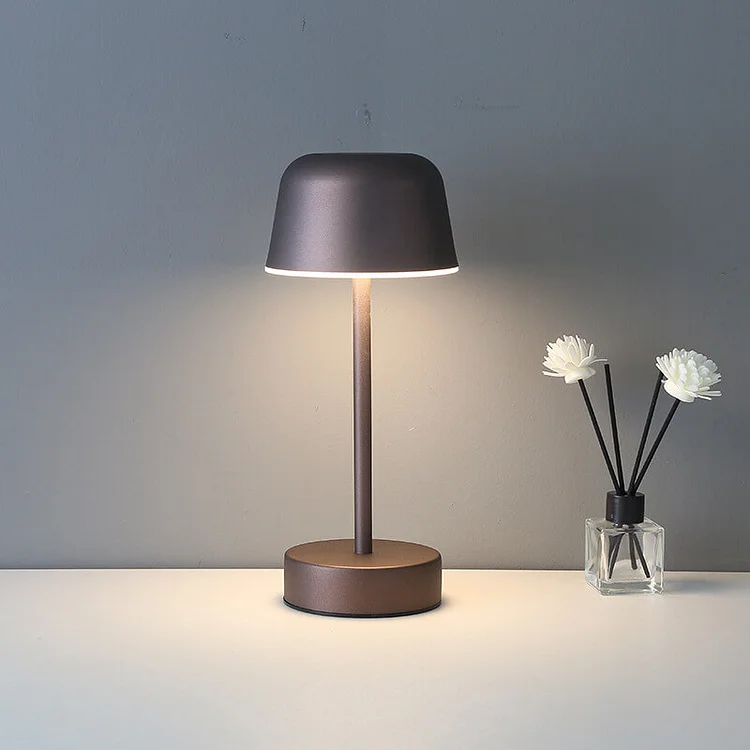 Modern LED Table Lamp — Battery Powered, Touch Control, Red