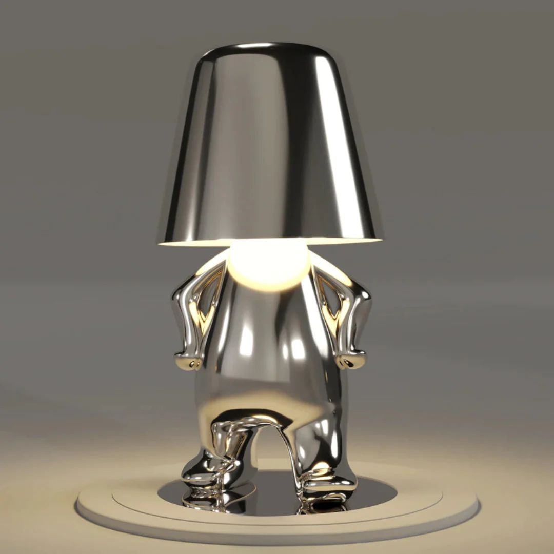 Modern Gold LED Table Lamp — Wireless Figurine, 18x9.6cm, 3W