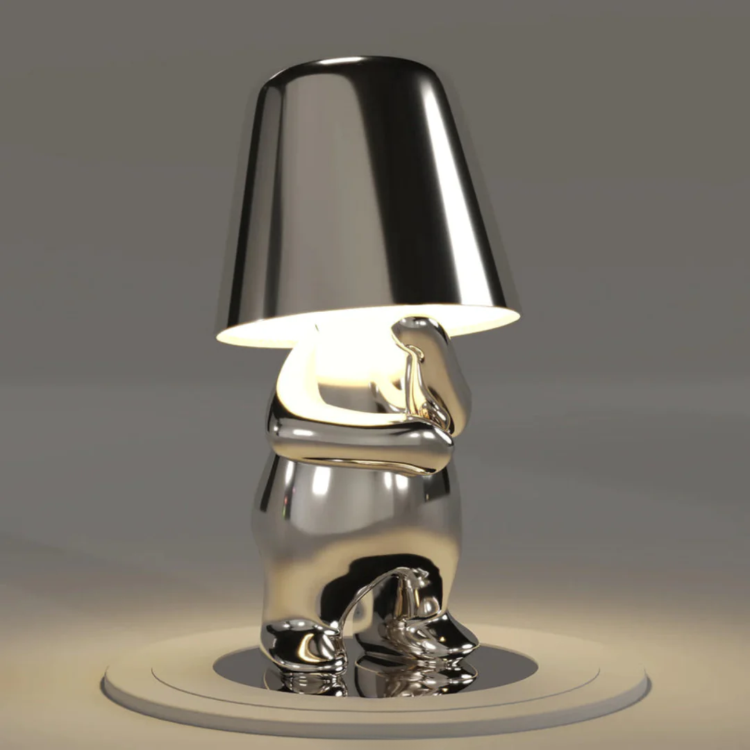 Modern Gold LED Table Lamp — Wireless Figurine, 18x9.6cm, 3W