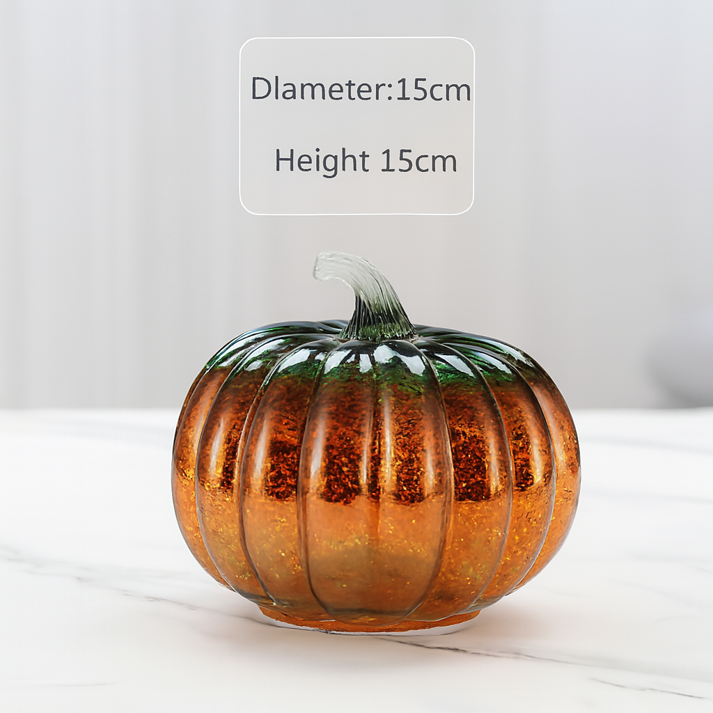 Set de dovleci din sticlă cu LED - instalație decorativă în trei piese