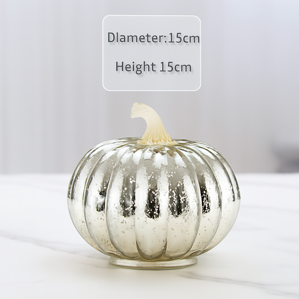 Set de dovleci din sticlă cu LED - instalație decorativă în trei piese