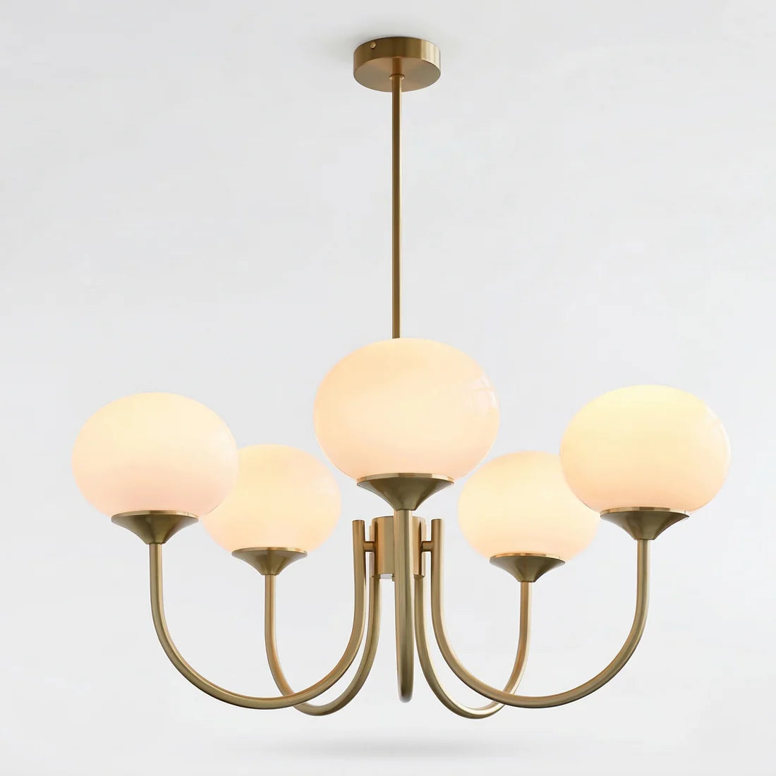 Javina Glass Cluster Chandelier - Iron Rounded Globe Modern Fixture for Dining Room and Living Rooms | Esilora