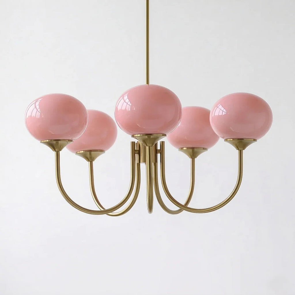Javina Glass Cluster Chandelier - Iron Rounded Globe Modern Fixture for Dining Room and Living Rooms | Esilora