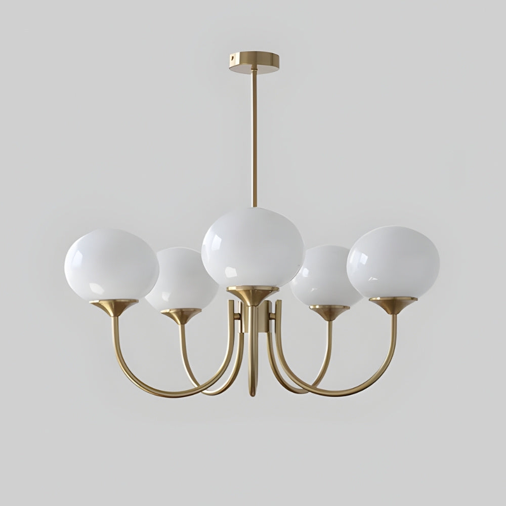 Javina Glass Cluster Chandelier - Iron Rounded Globe Modern Fixture for Dining Room and Living Rooms | Esilora