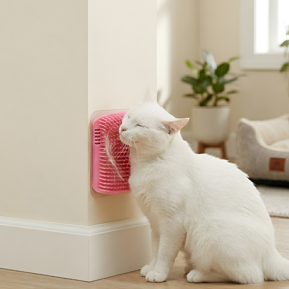 CornerGlow Wall-Mounted Cat Self-Grooming Brushes, 2-Pack