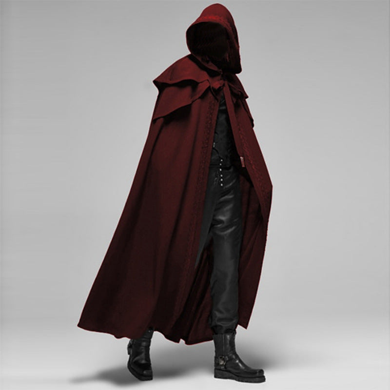 Nightshade Unisex Hooded Cloak, Gothic Velvet Cape In Black