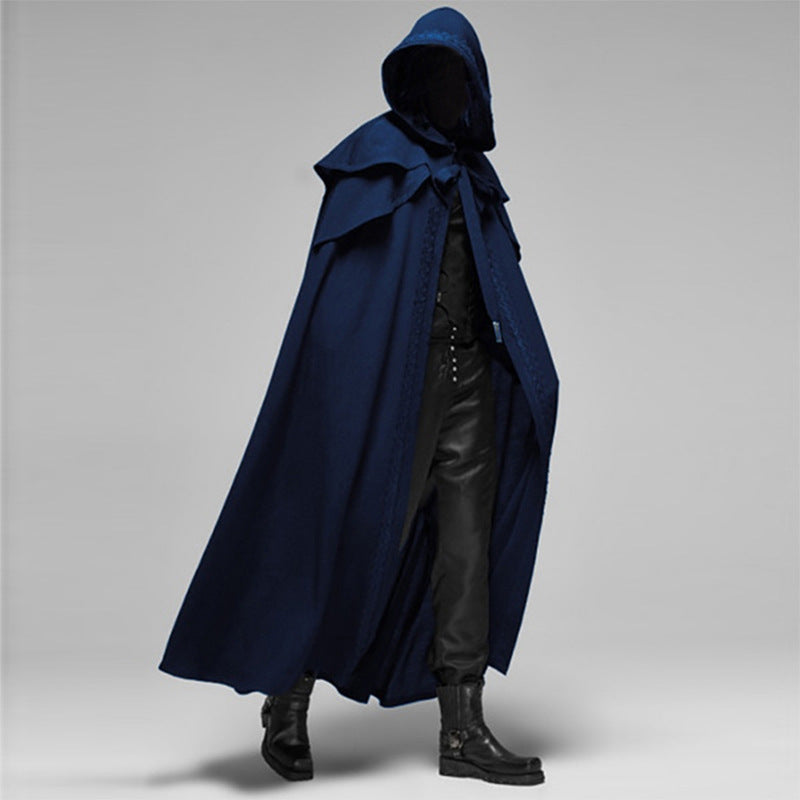Nightshade Unisex Hooded Cloak, Gothic Velvet Cape In Black