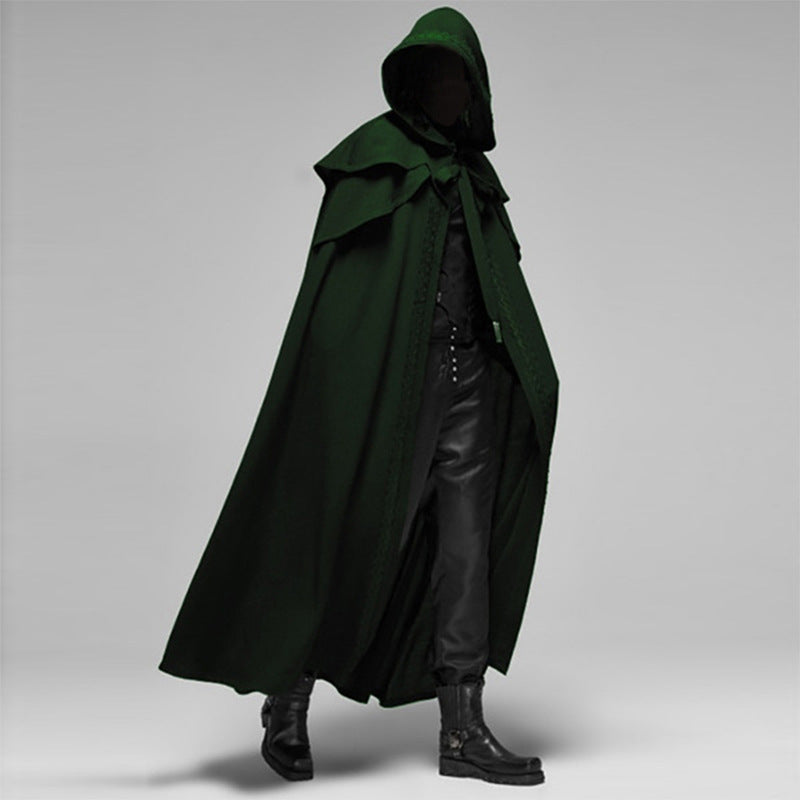 Nightshade Unisex Hooded Cloak, Gothic Velvet Cape In Black
