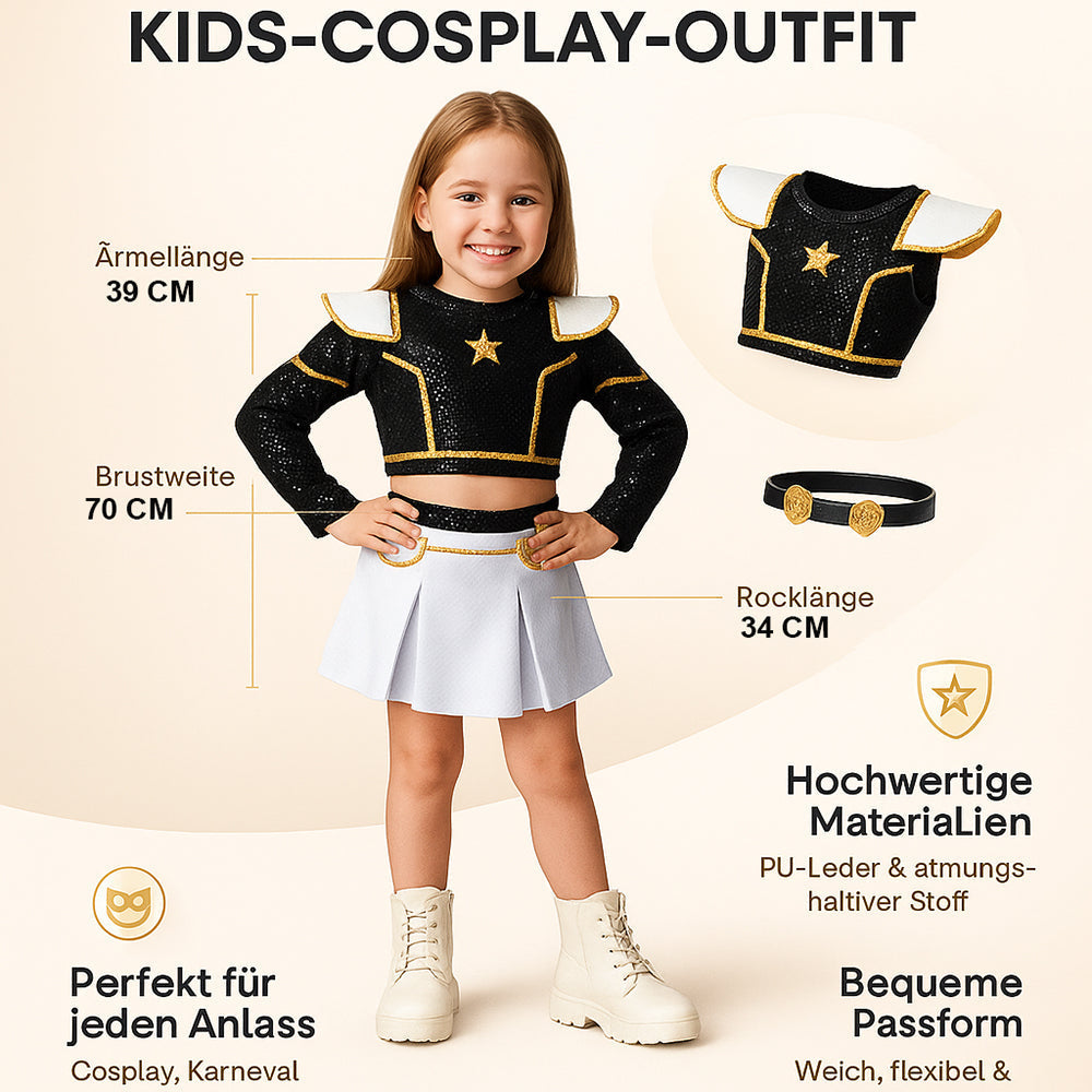Costum de cosplay pentru copii, alb-negru