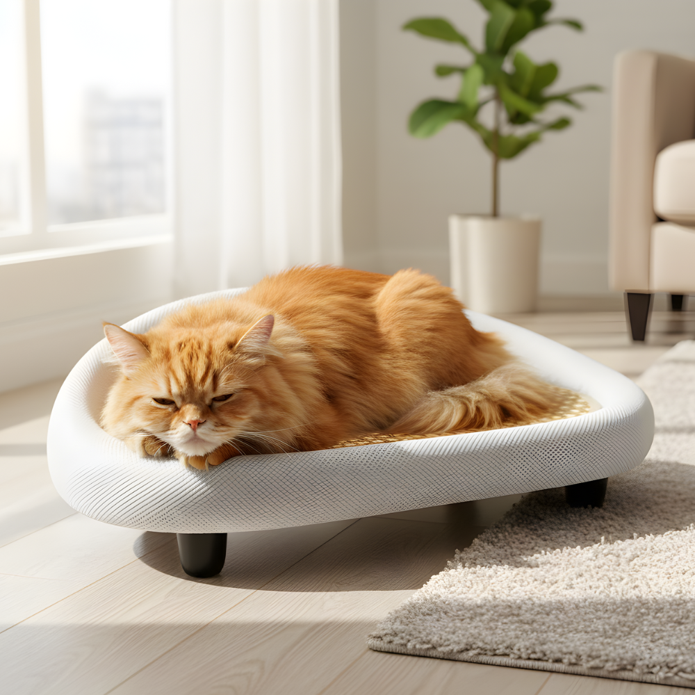 Arranhador curvo para gatos CozyCurve — Espreguiçadeira e cama de descanso