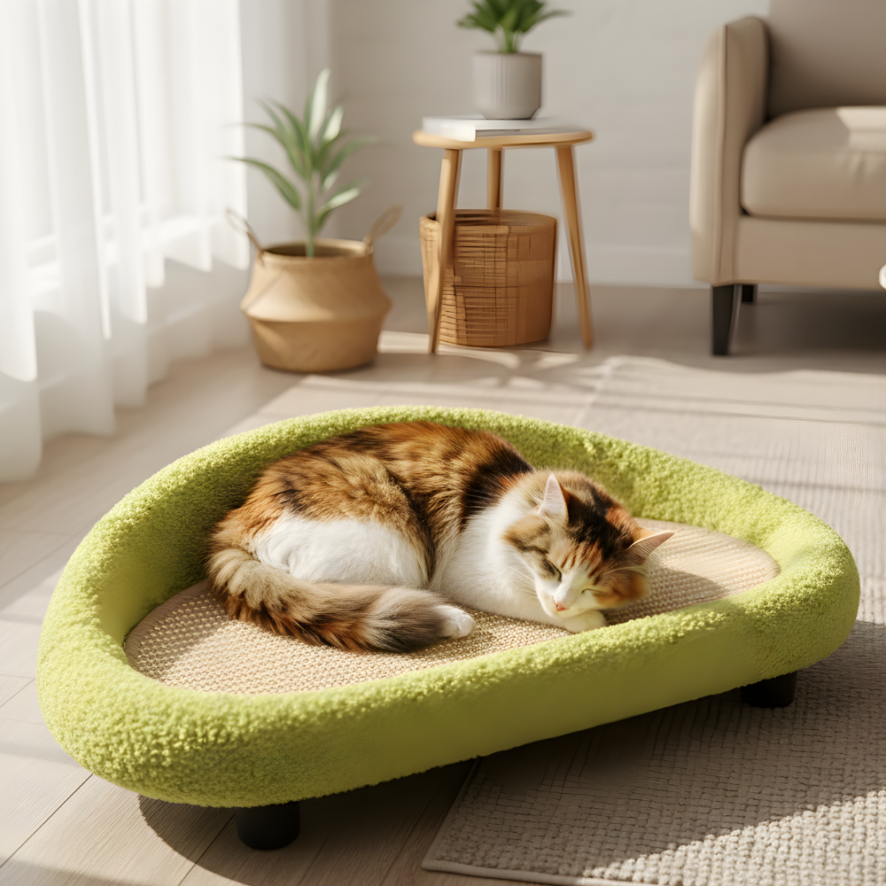 Arranhador curvo para gatos CozyCurve — Espreguiçadeira e cama de descanso