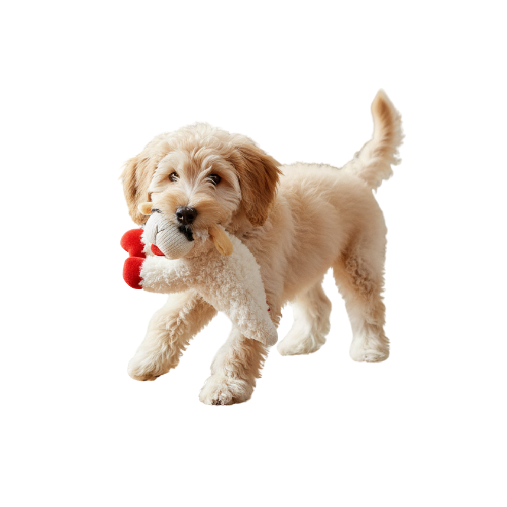 CuddleLamb Plush Lamb Dog Toy with Built-In Squeaker